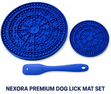 Nexora Premium Dog Lick Mat Set-Large + Small + Spatula
